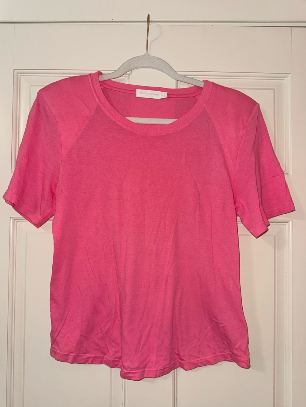 Jonathan Simkhai Vibrant Pink Short Sleeve Tee
